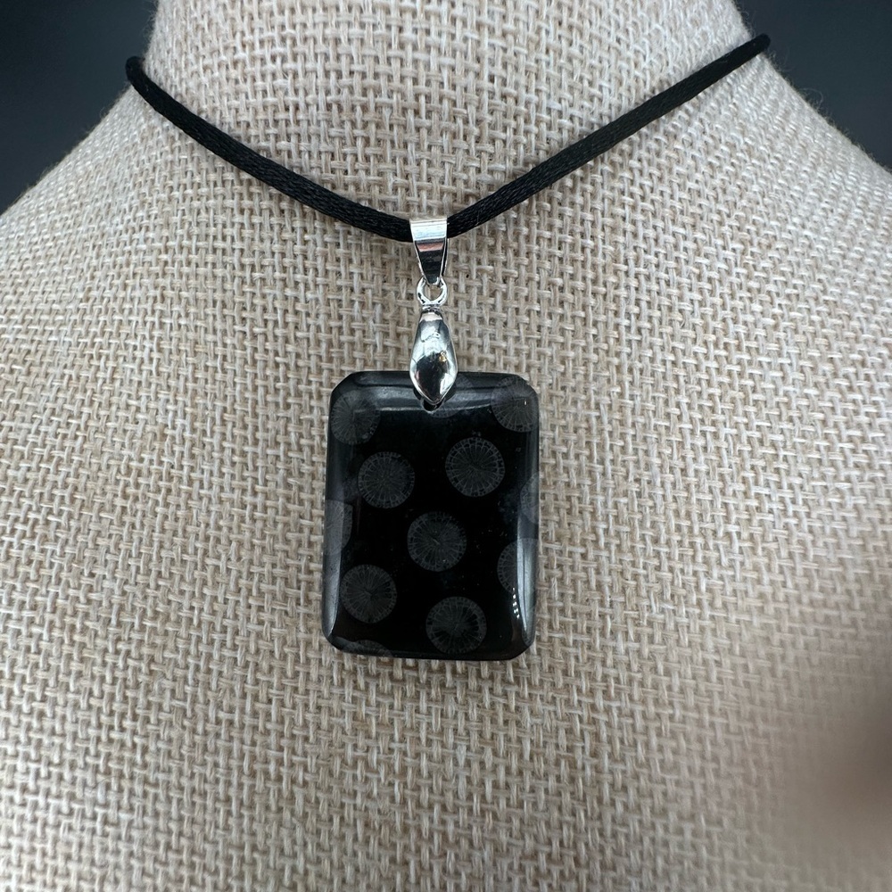 Black Polka Dot Pendant Necklace - Picture 8 of 13